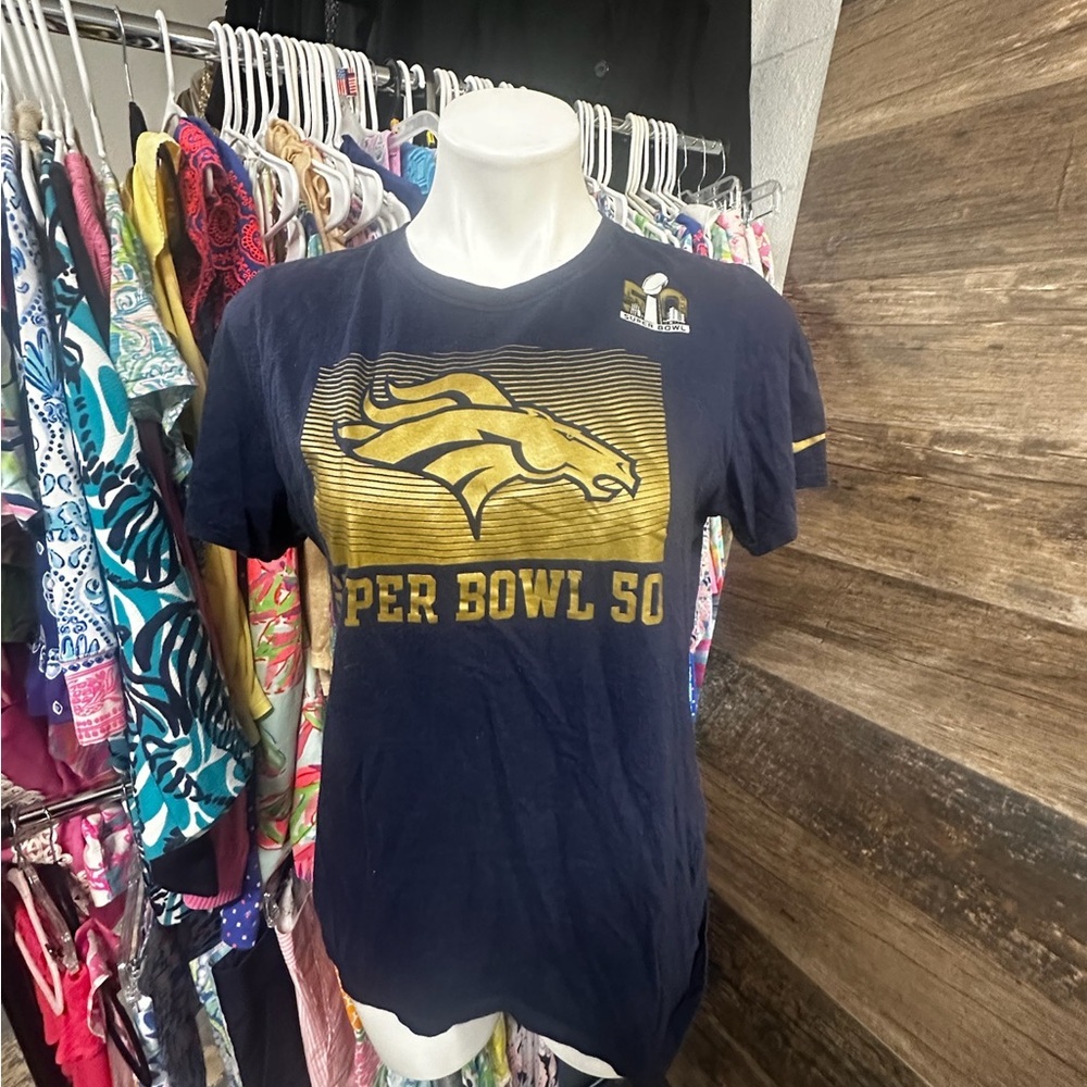Nike Denver Broncos Blue and Gold Super Bowl 50 Short Sleeve Tee